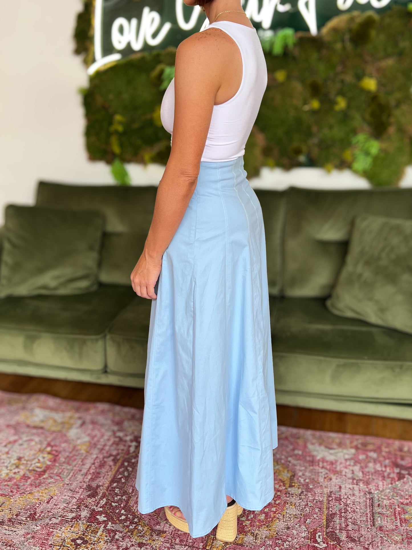 Baby Blue Maxi Skirt