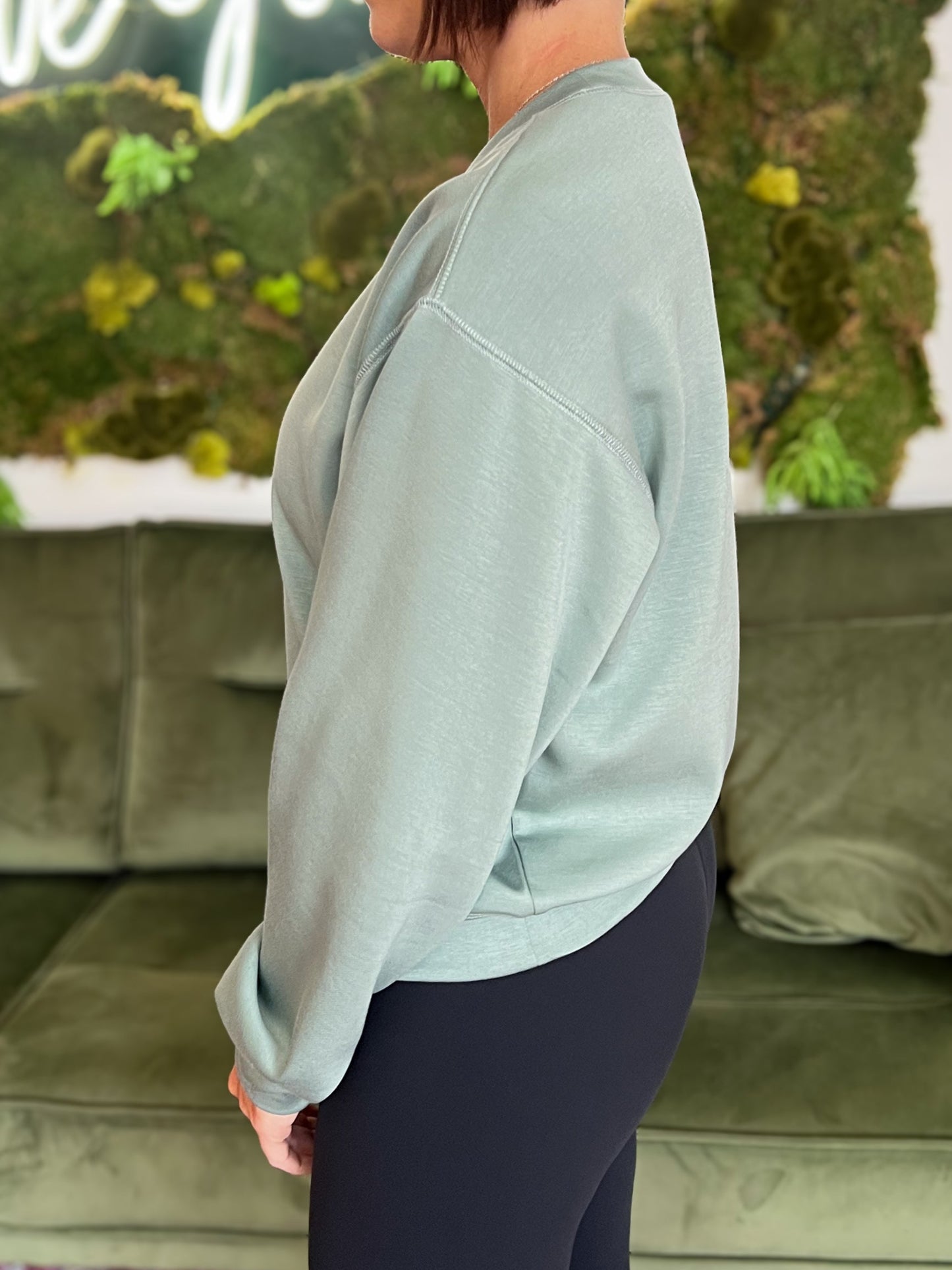 Sage Green Crew Neck Sweatshirt