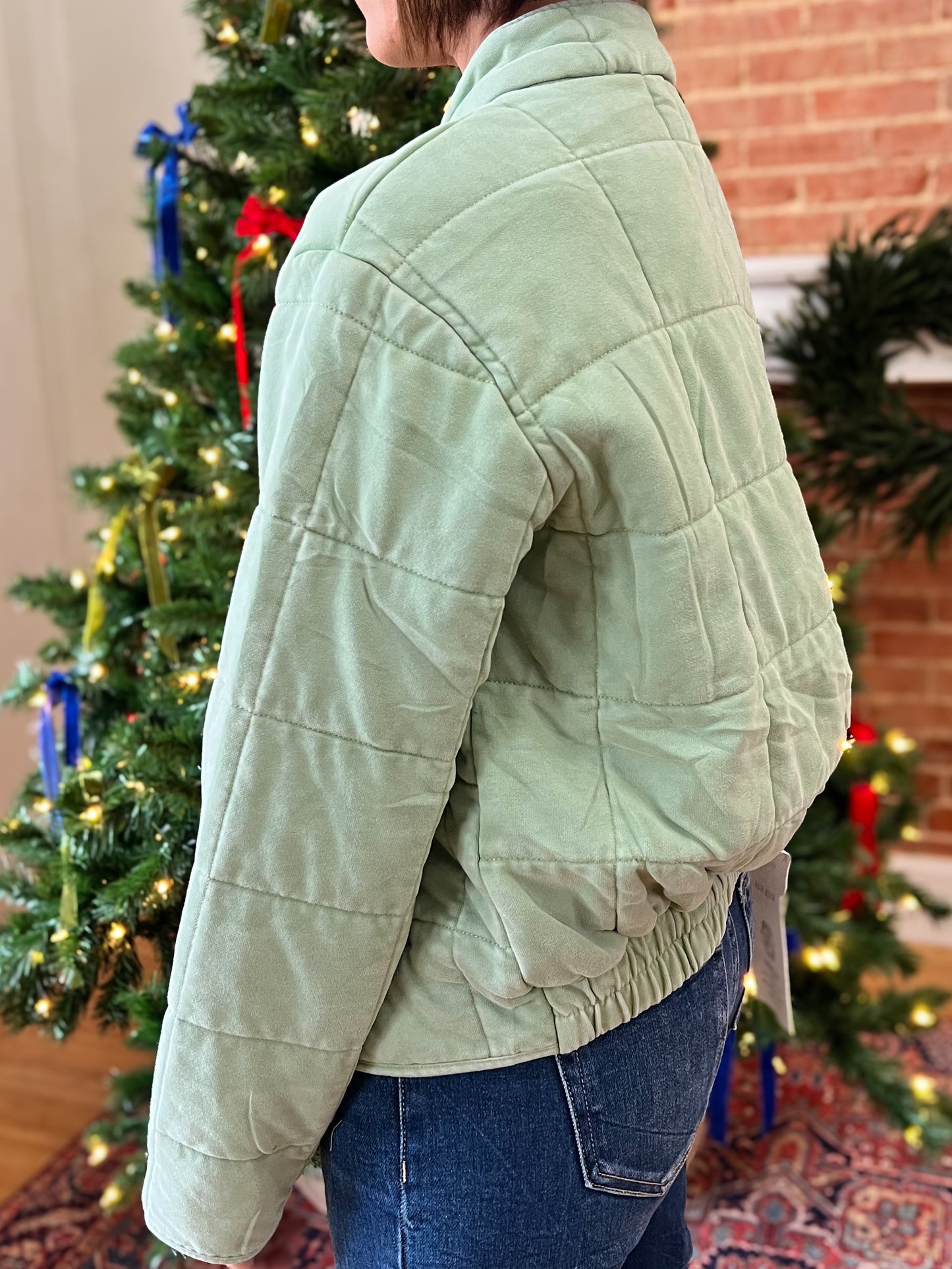 Sage Washed Quilted Jacket