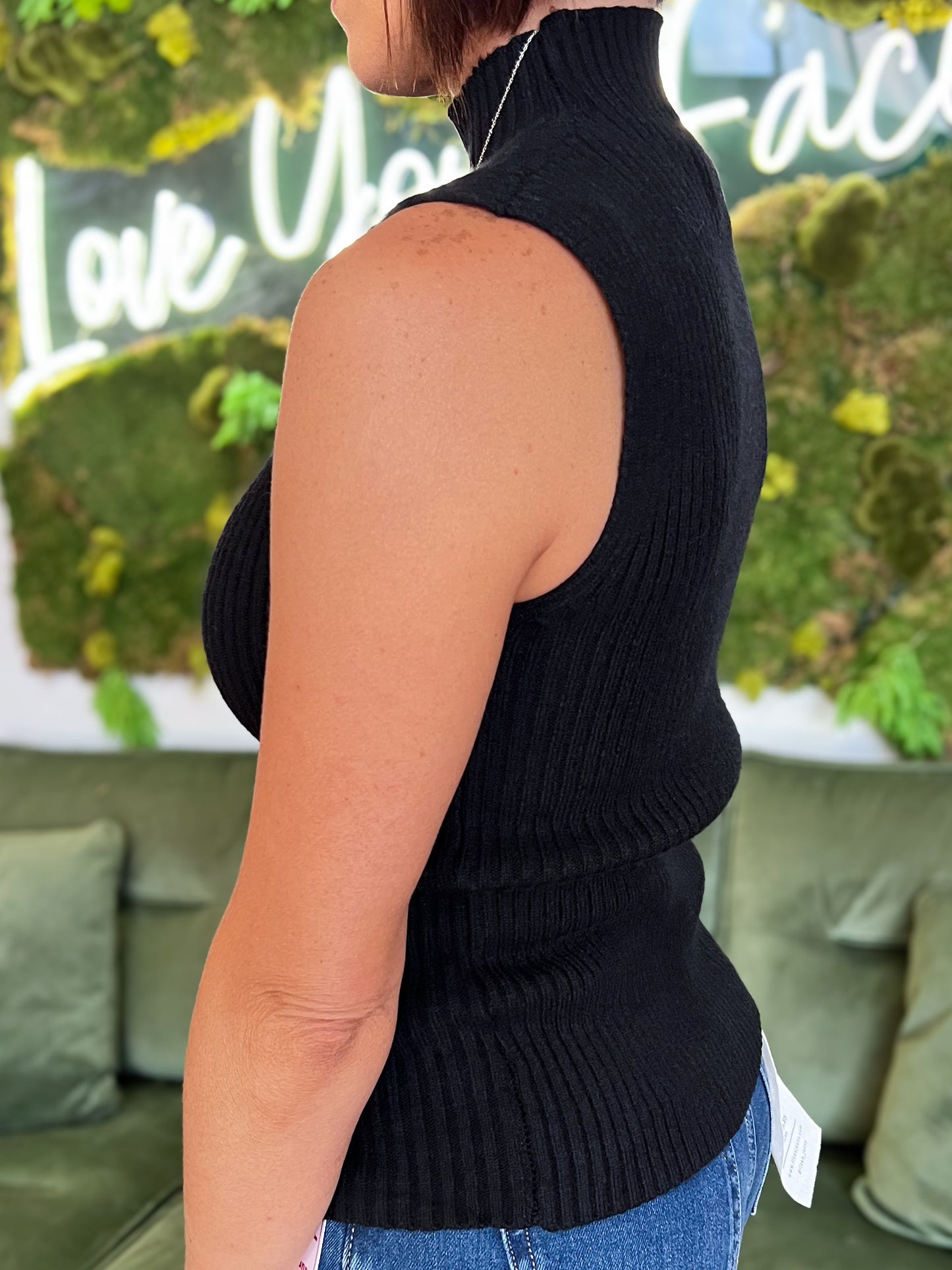 Black Mock Neck Sweater