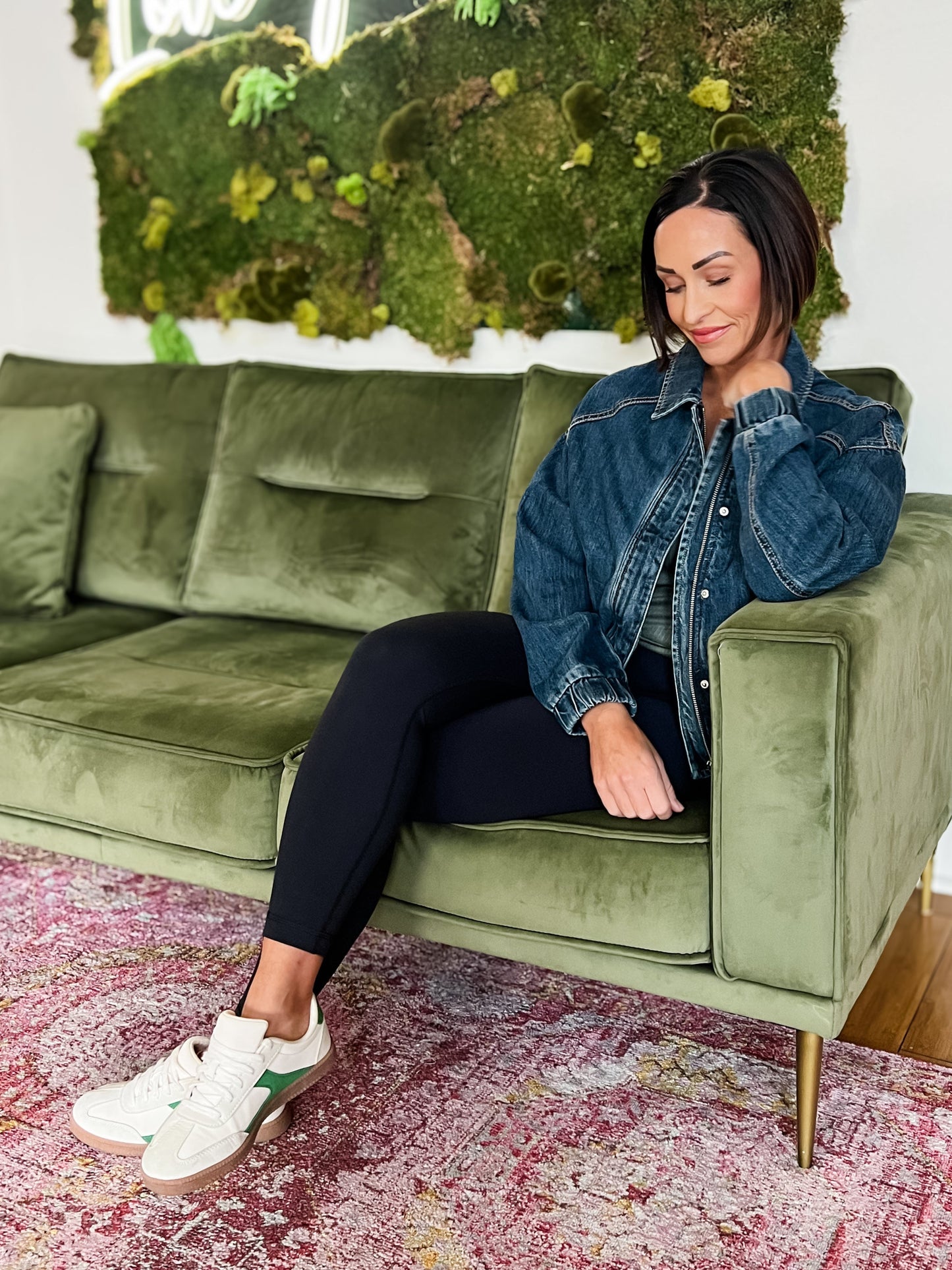 Dark Wash Denim Bomber Jacket