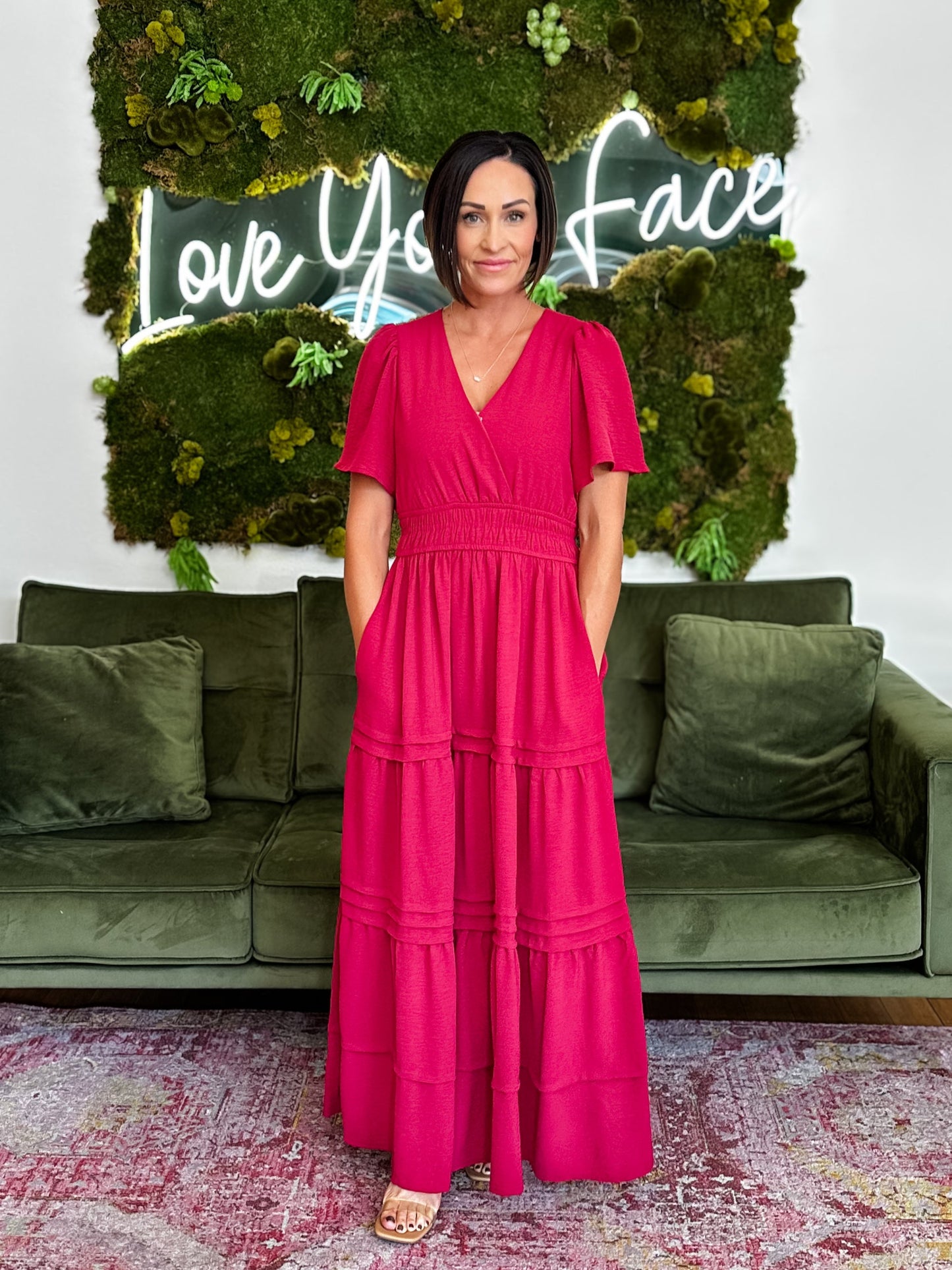 Berry Tiered Maxi Dress