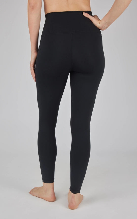 Black Lux Ribbed Leggings
