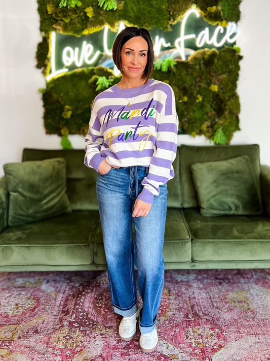 Mardi Party Striped Sweater