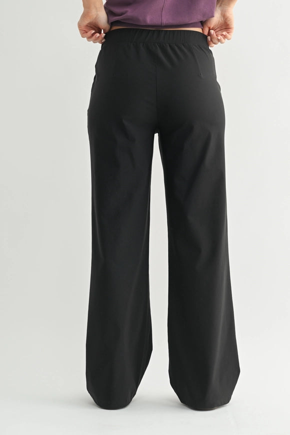 Black Breezebound Wide Leg Pants