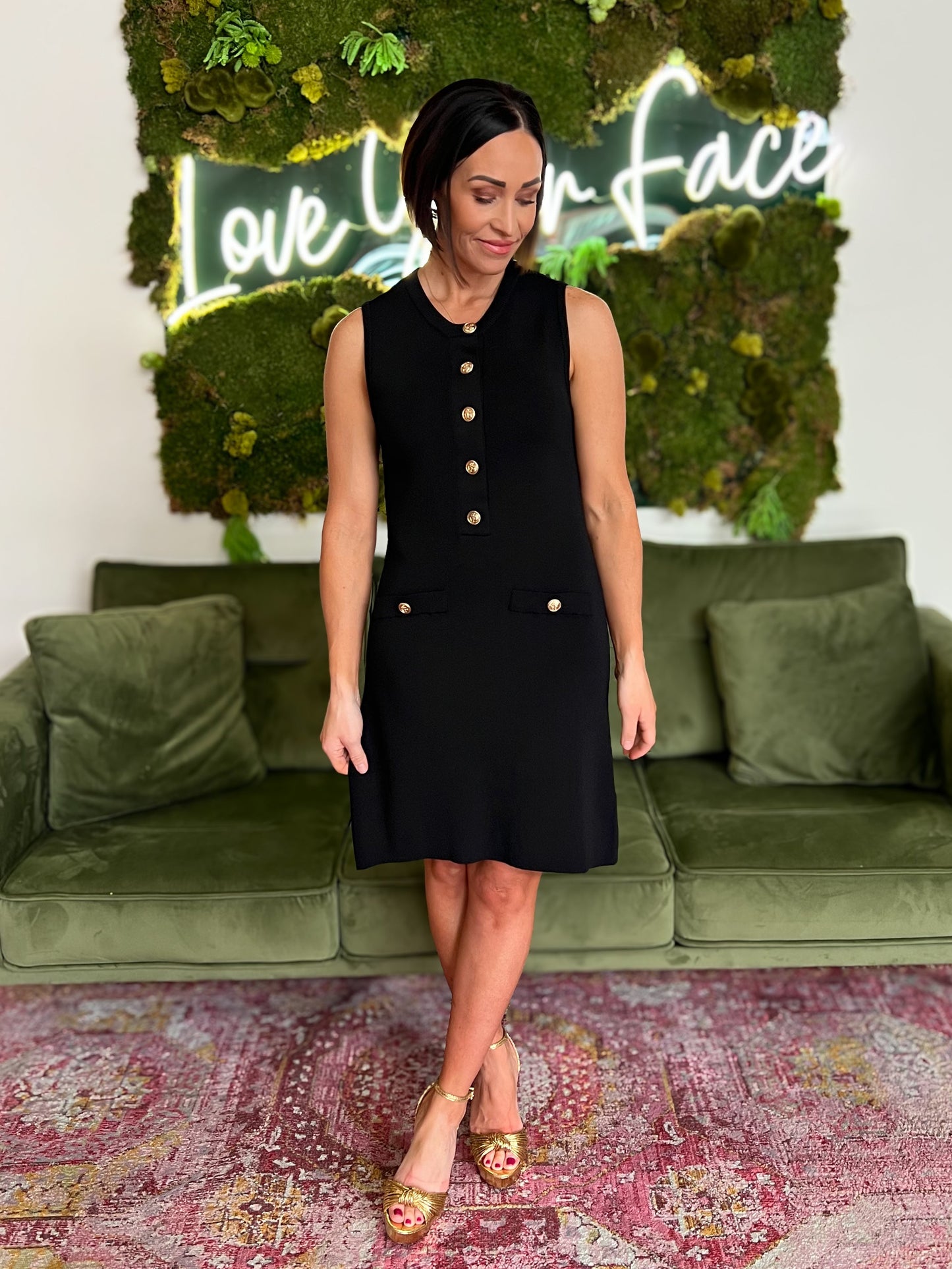 Black Knit Mini Dress