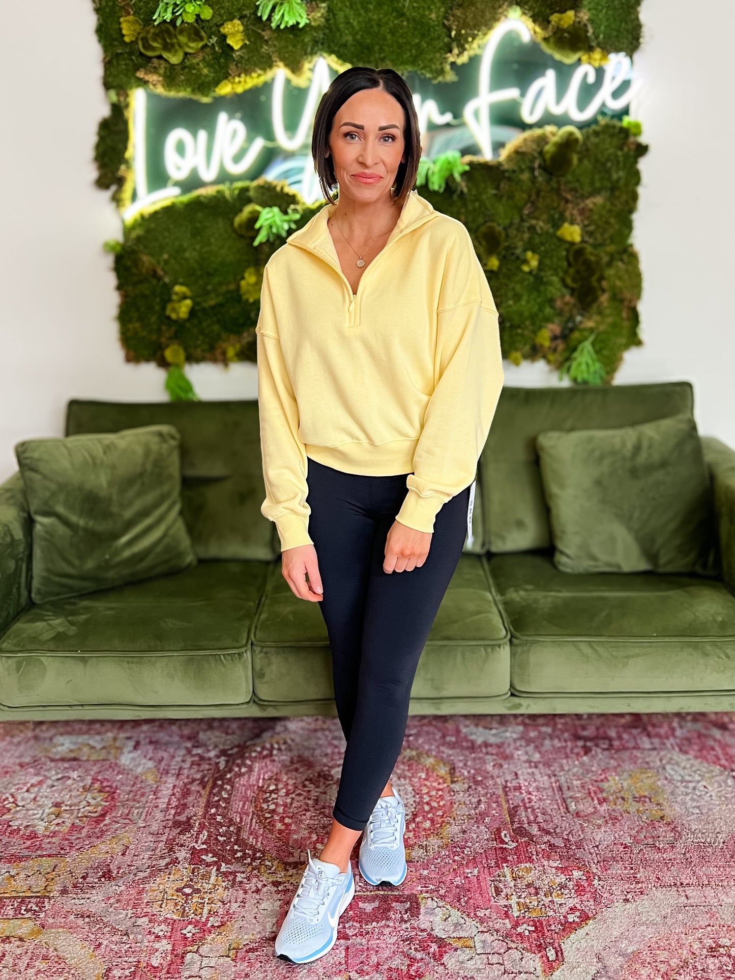 Yellow Half Zip Sweatshirt