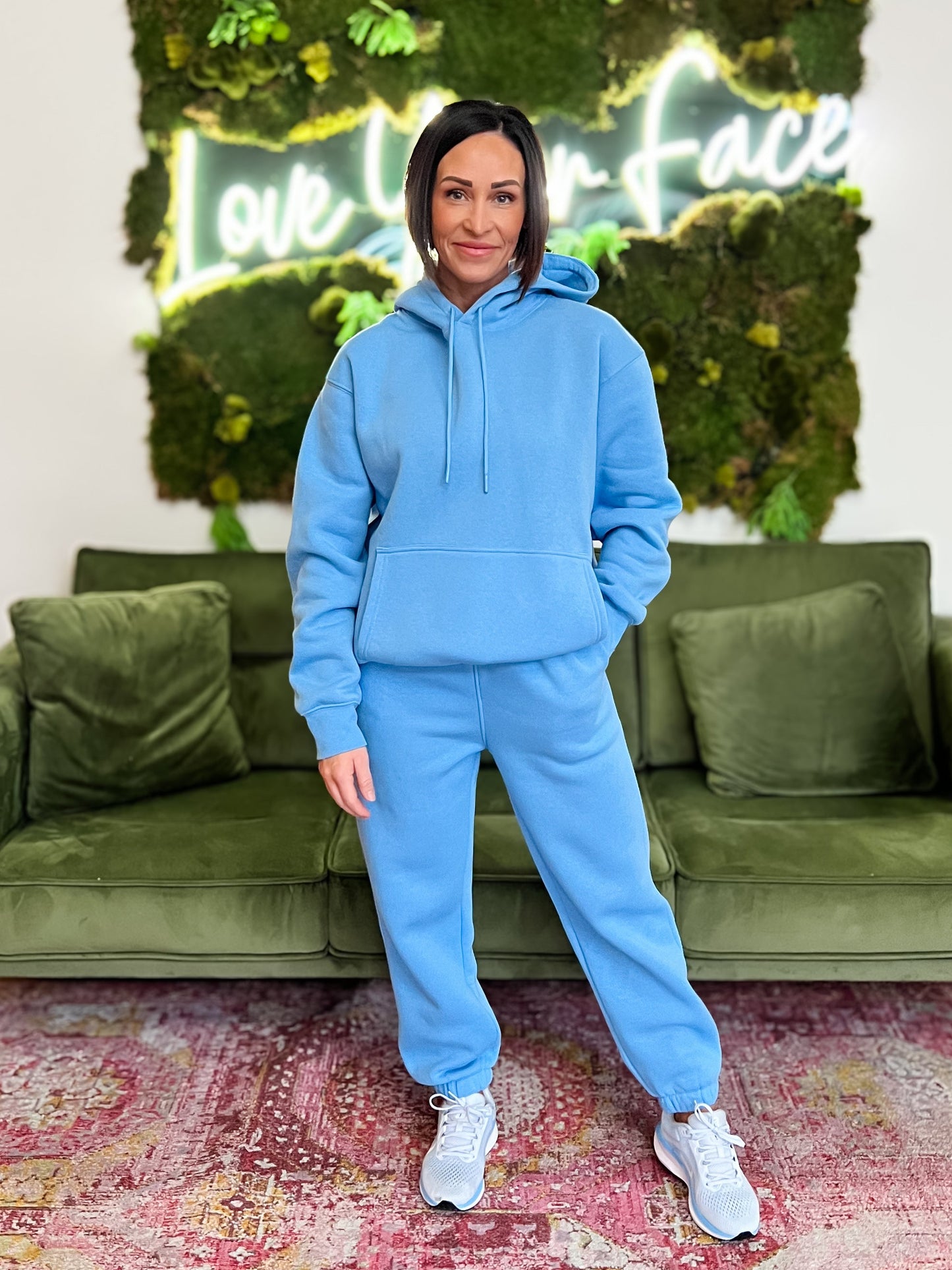 Denim Drift Fleece Hoodie