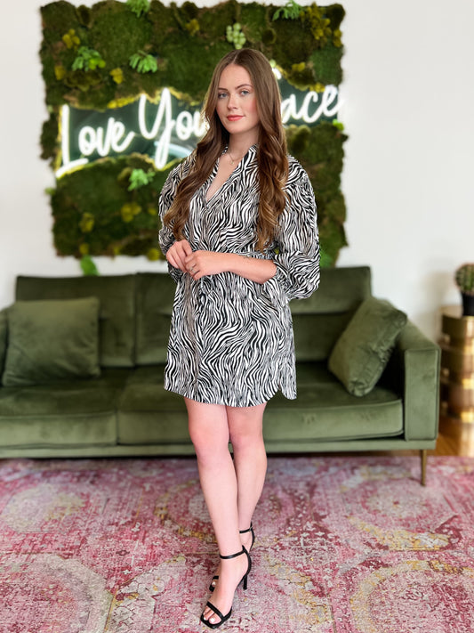 Zebra Print Mini Dress