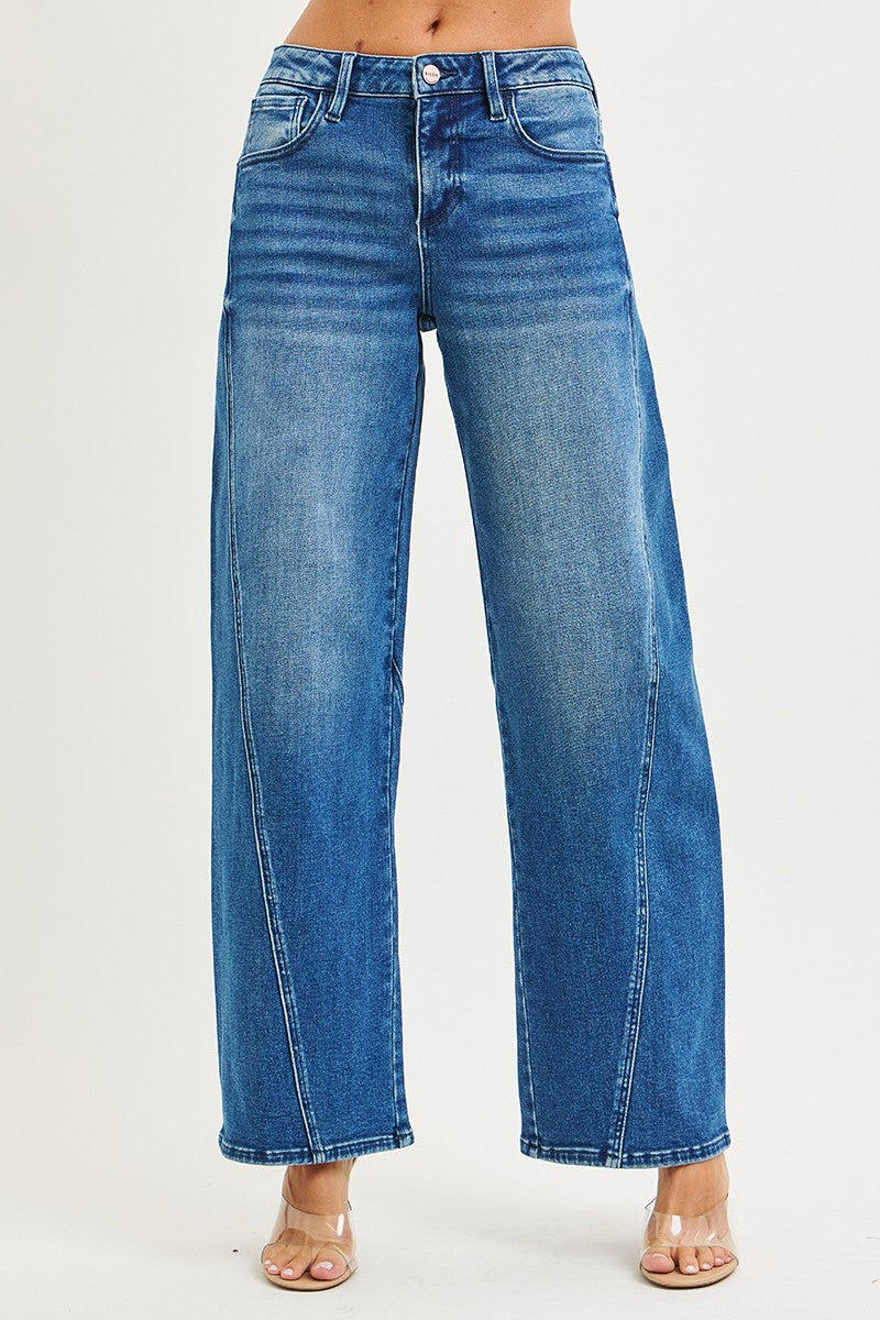 Dark Wash Slouchy Barrel Jeans