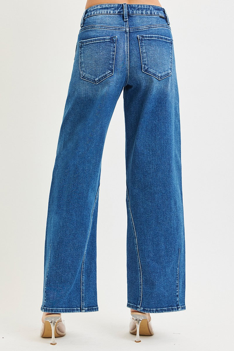 Dark Wash Slouchy Barrel Jeans