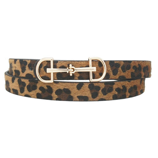 LUX D RING HORSE BIT BUCKLE SKINNY BELT: LPD