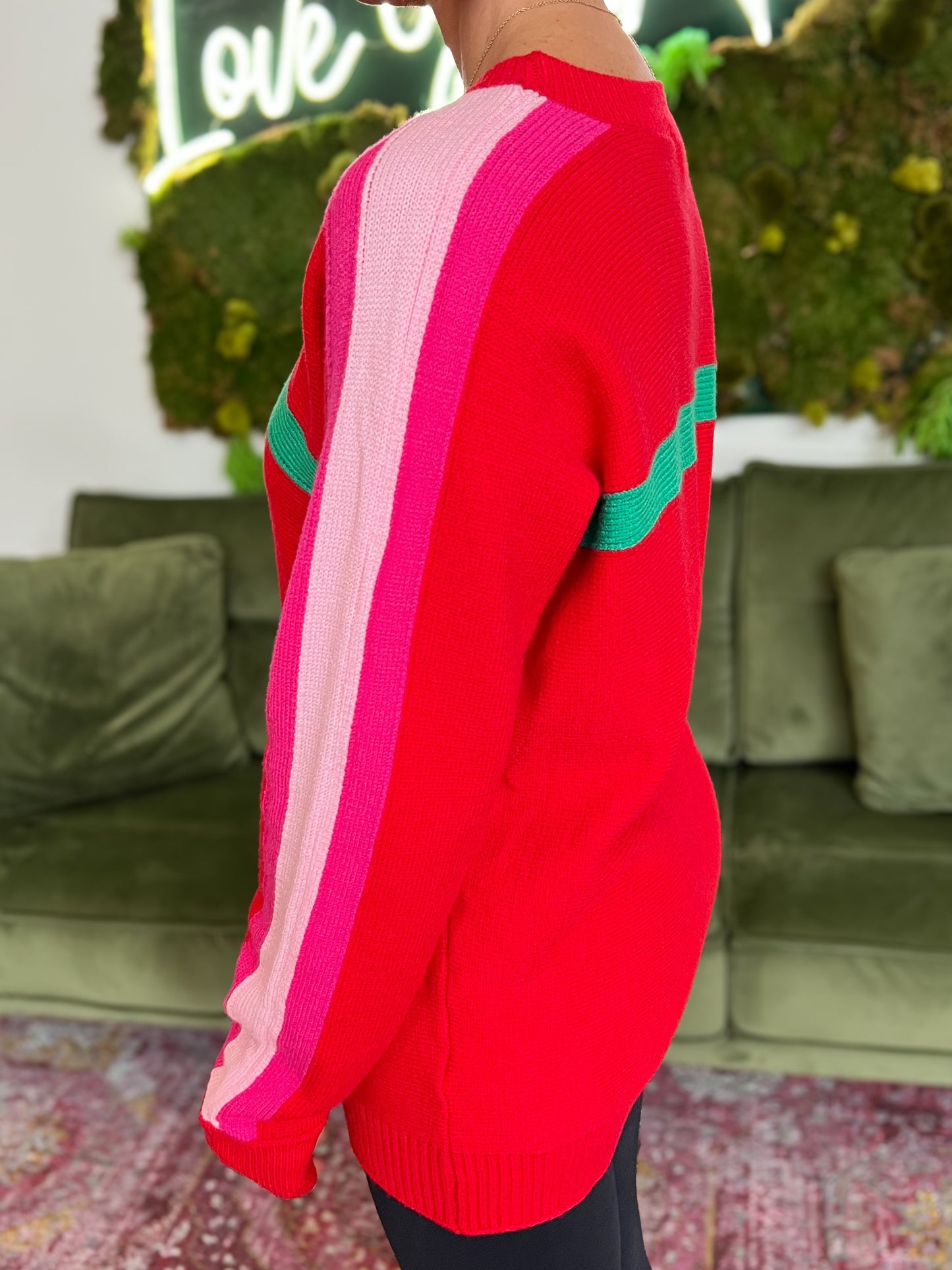 Red Multi Stripe Sweater