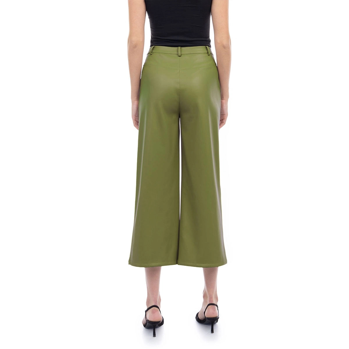 Chocolate Vegan Leather Cropped Pants