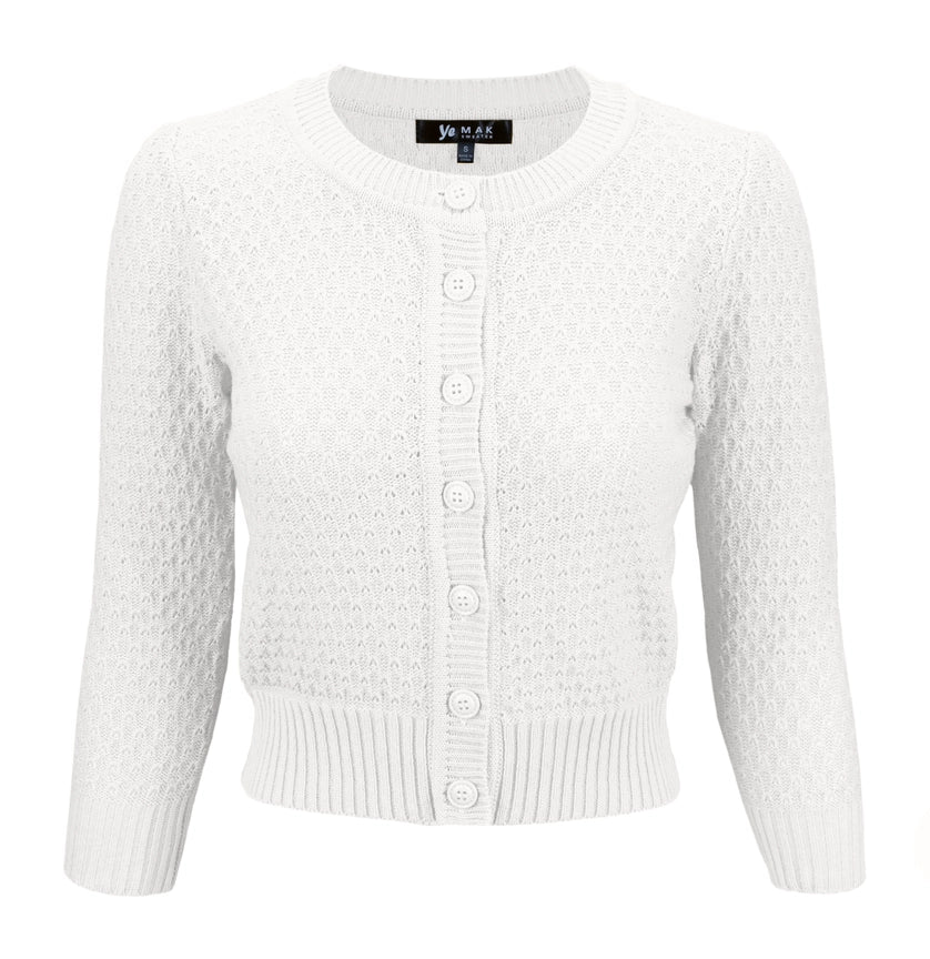 3/4 Sleeve Cropped Crochet Cardigan