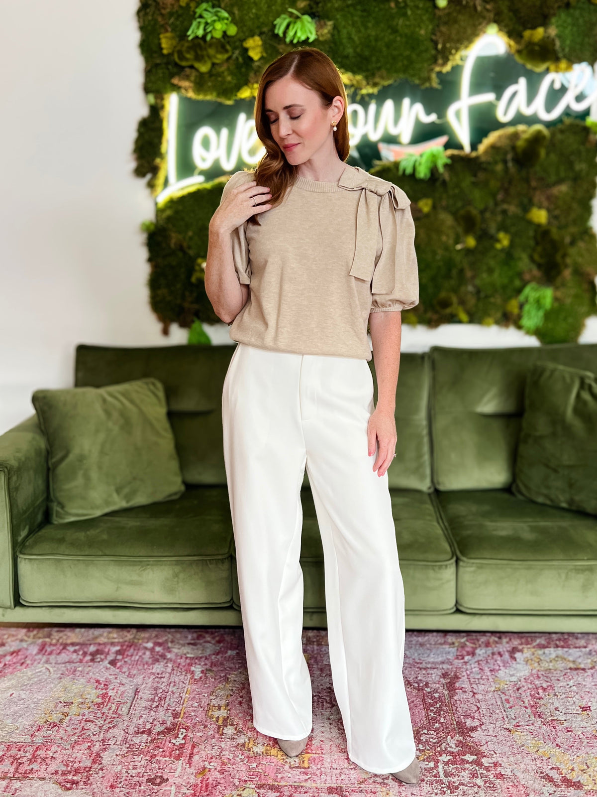 Oatmeal Bow Sweater
