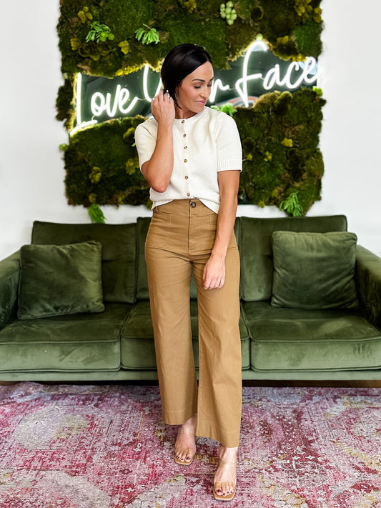 Ivory Short Sleeve Cardigan