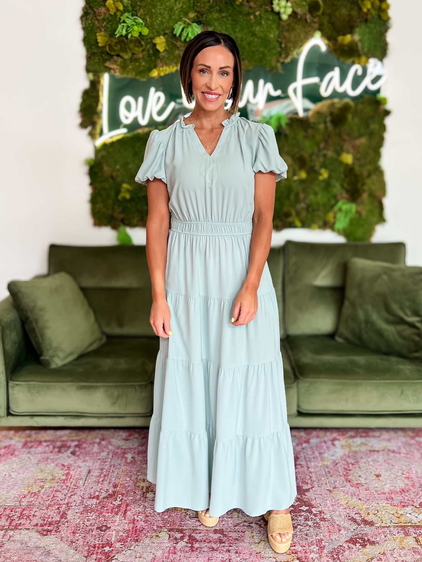 Sage Green Tiered Maxi