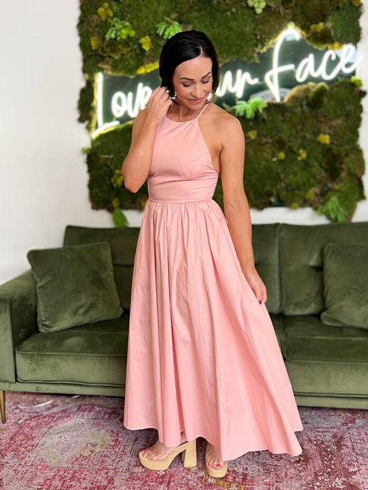 Light Coral Midi Dress