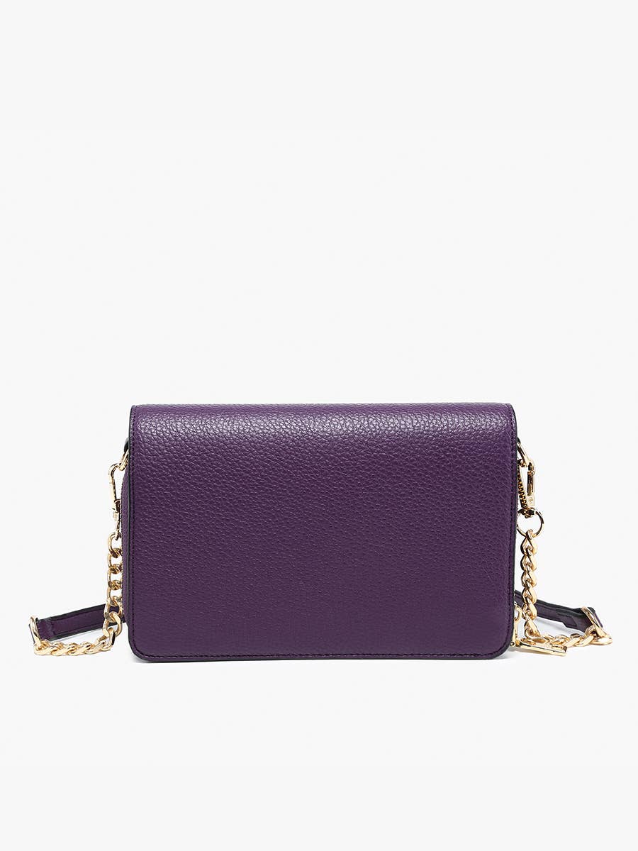 Lauryn Flapover Crossbody w/ Chain Strap: Dark Slate