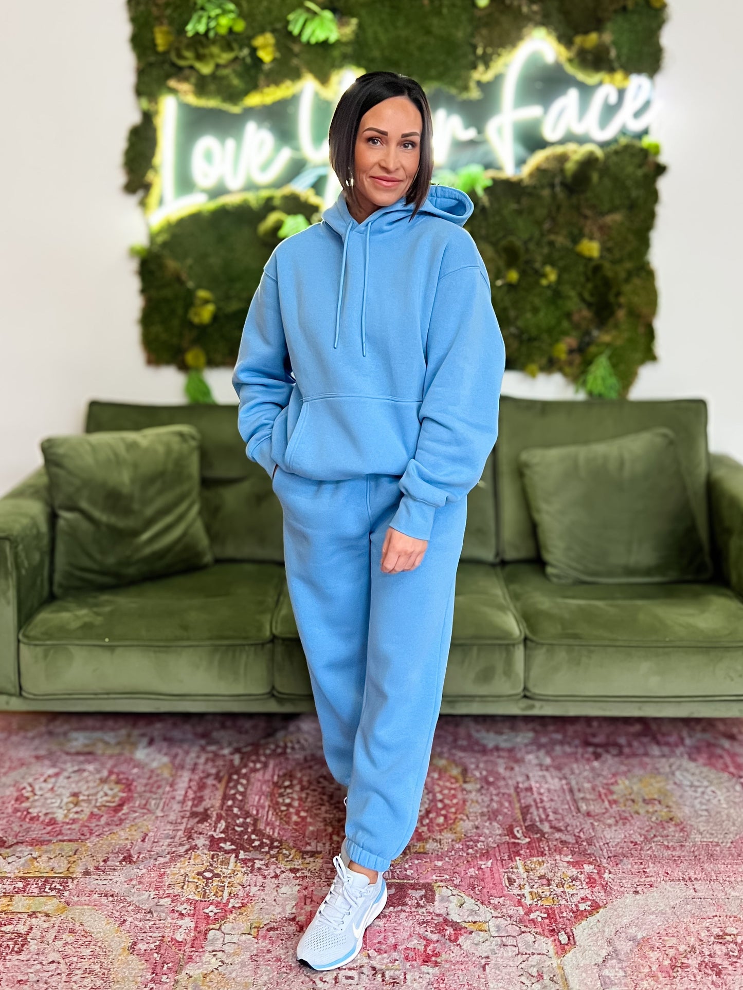 Denim Drift Fleece Hoodie