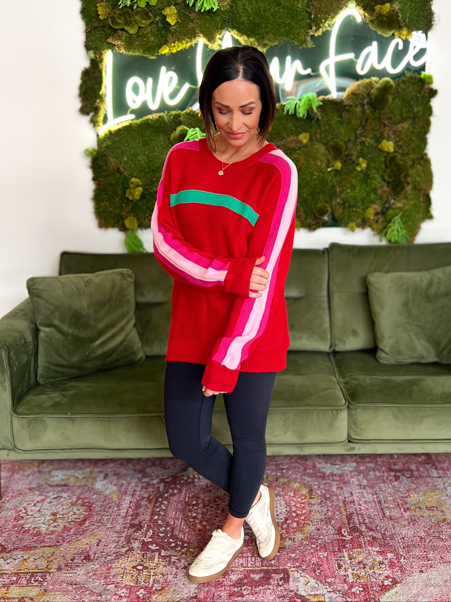 Red Multi Stripe Sweater