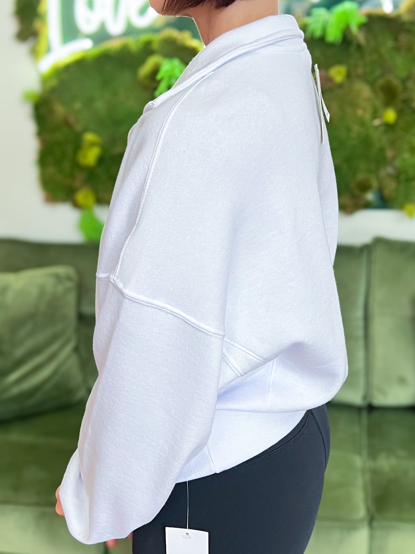 White Half Zip Sweatshirt