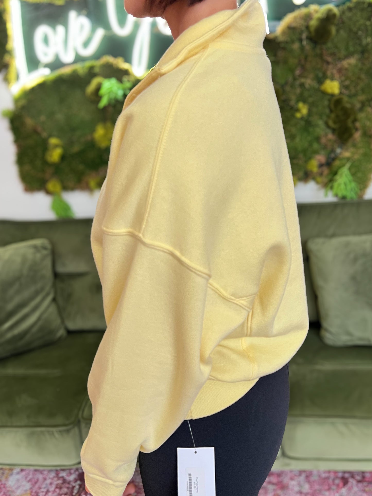 Yellow Half Zip Sweatshirt