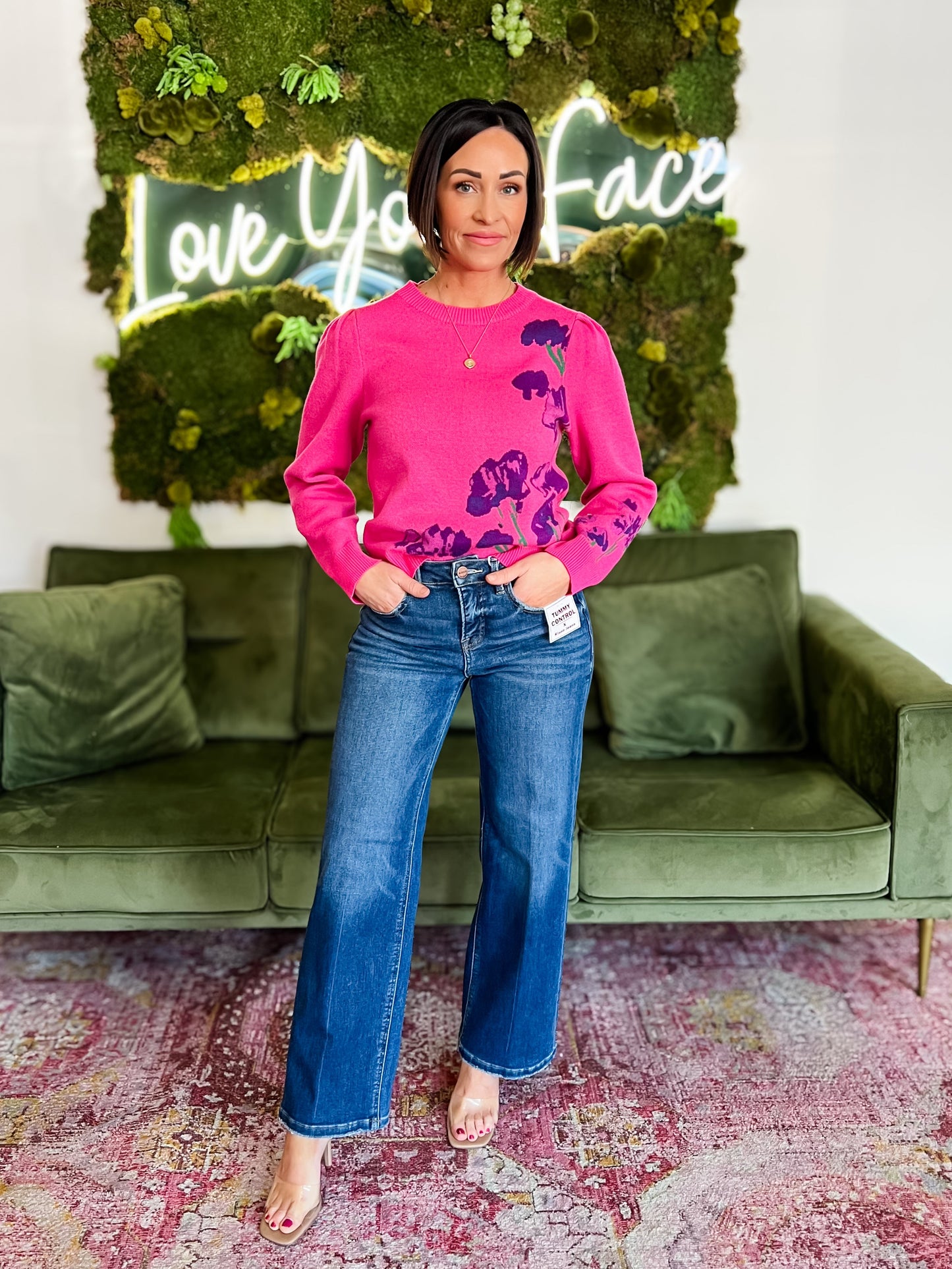 Fuchsia Floral Sweater