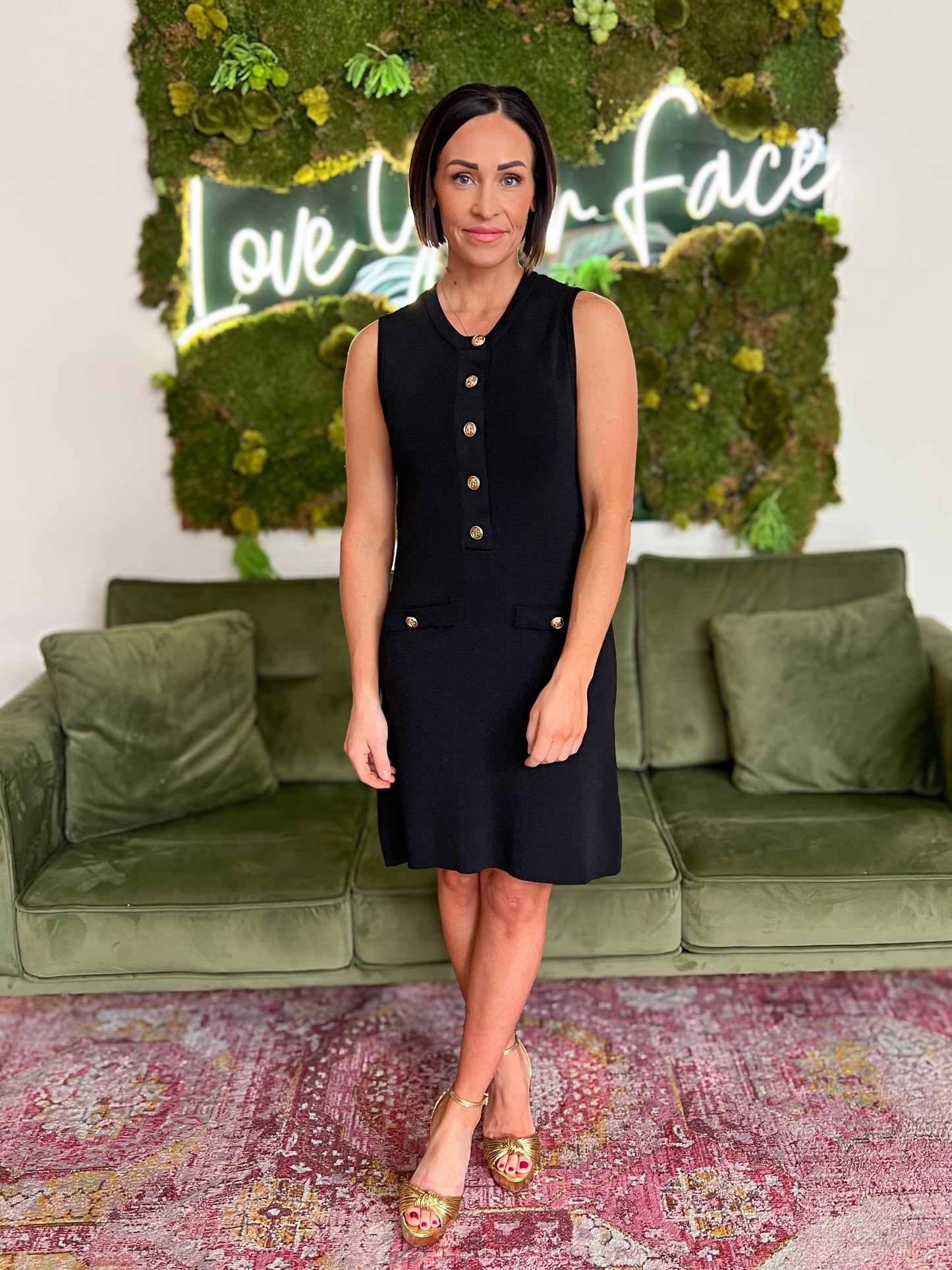 Black Knit Mini Dress