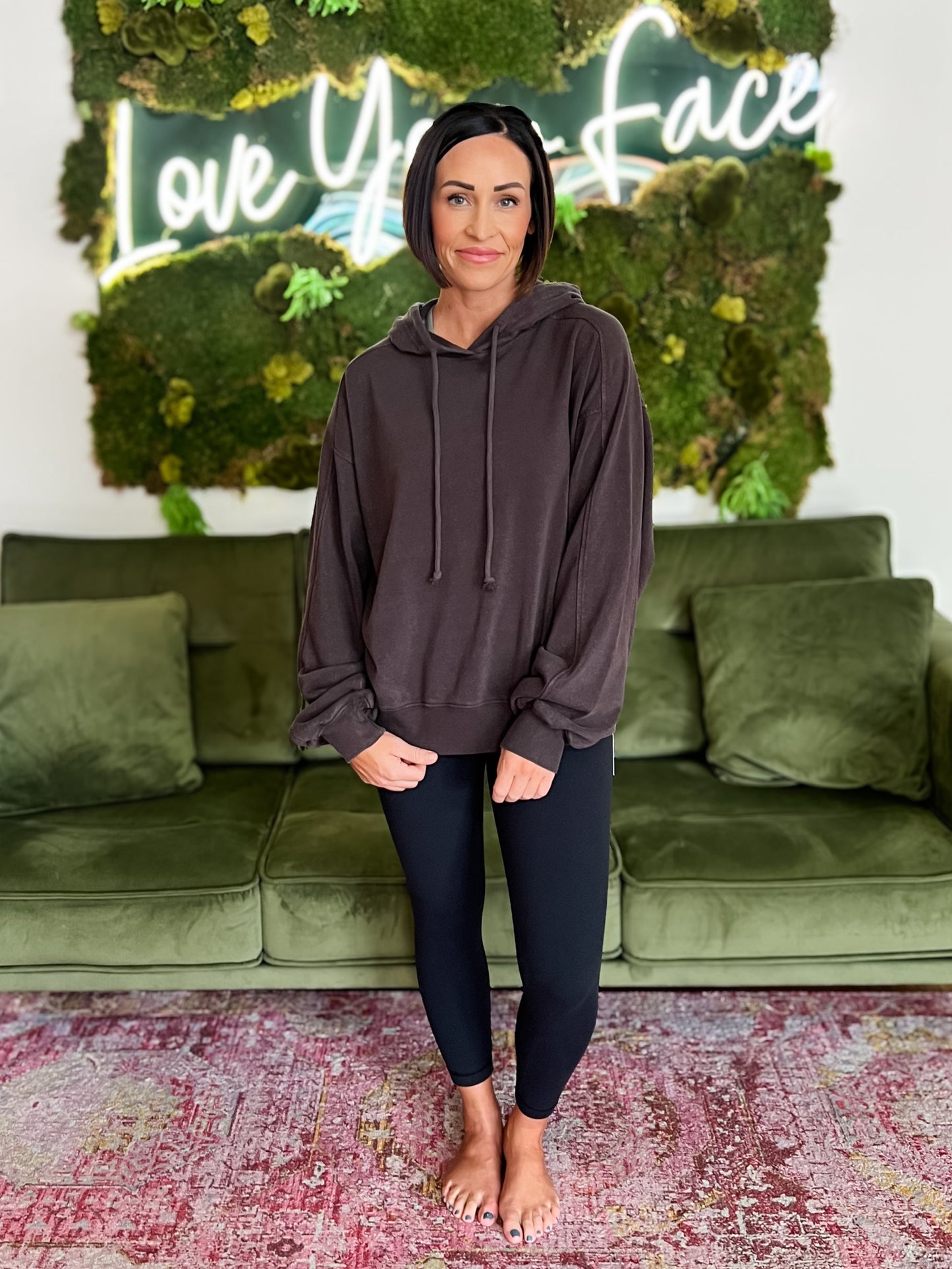 Dark Brown Hooded Sweatshirt