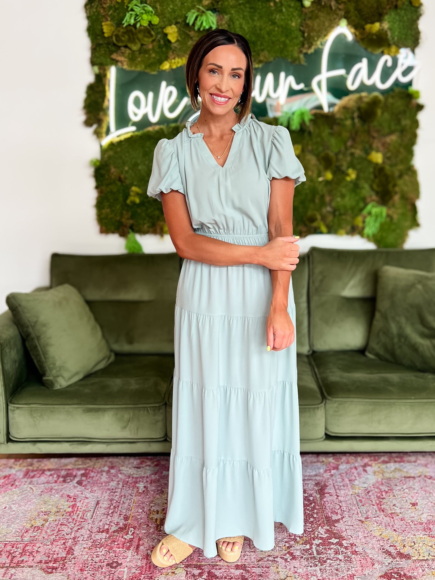 Sage Green Tiered Maxi