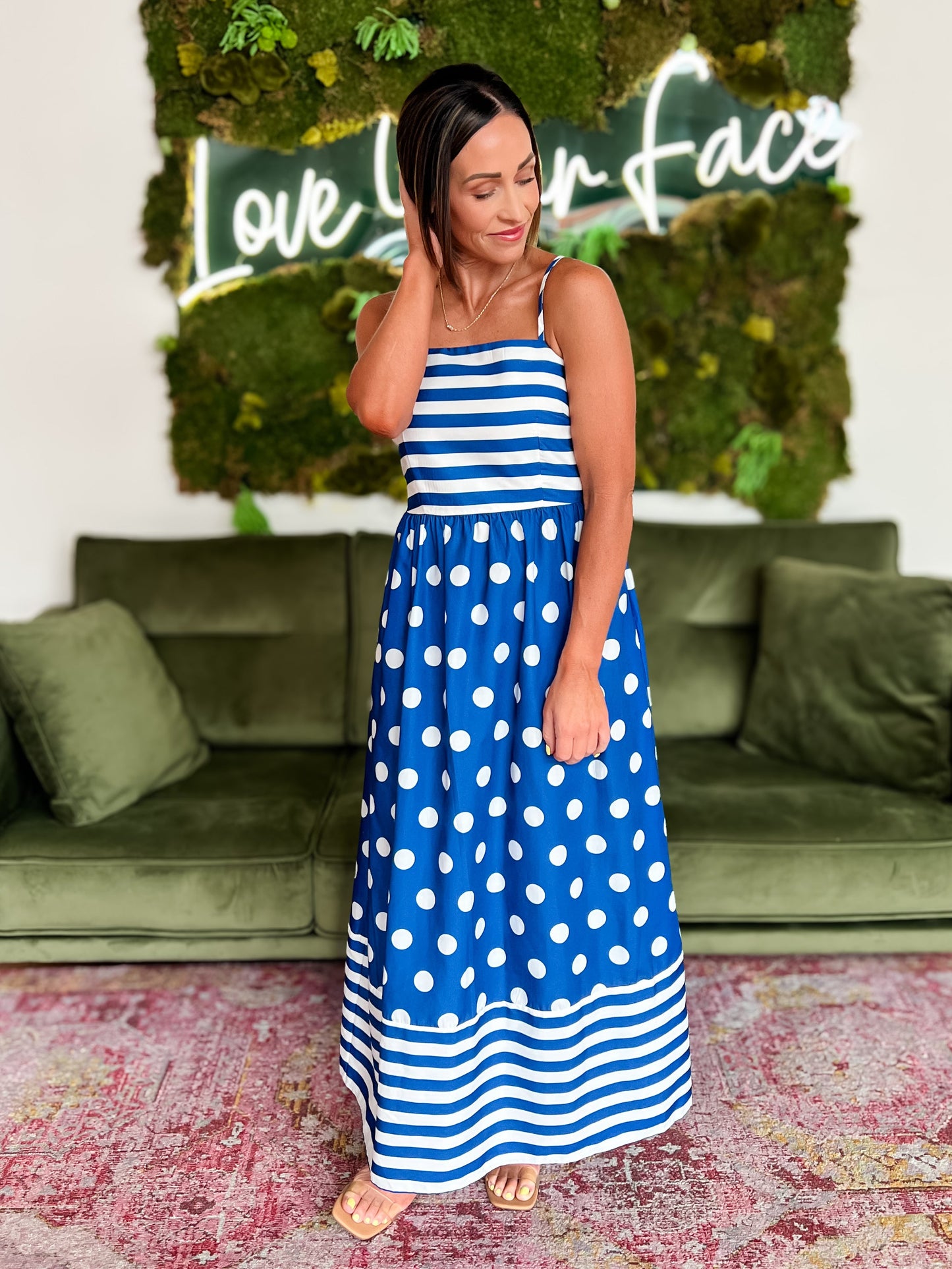Blue Striped/ Polka Dot Maxi