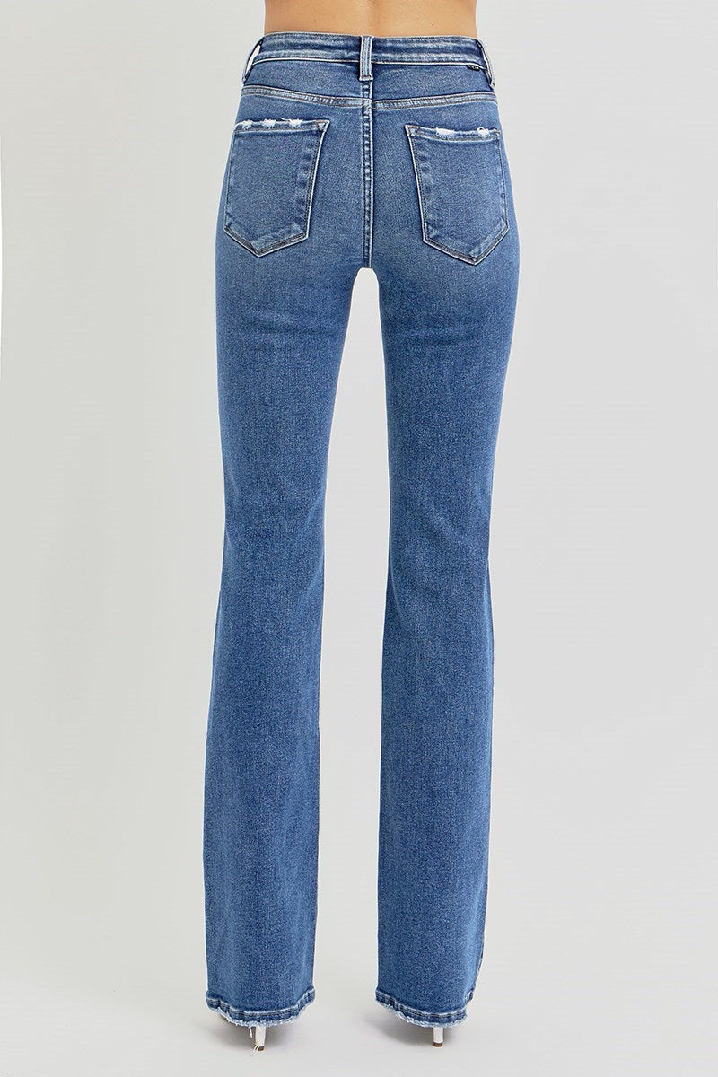 Medium Wash Tummy Control High Rise Straight Jeans
