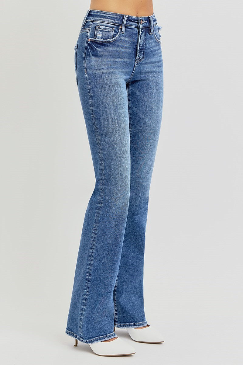 Dark Wash High Rise Straight Leg Jeans