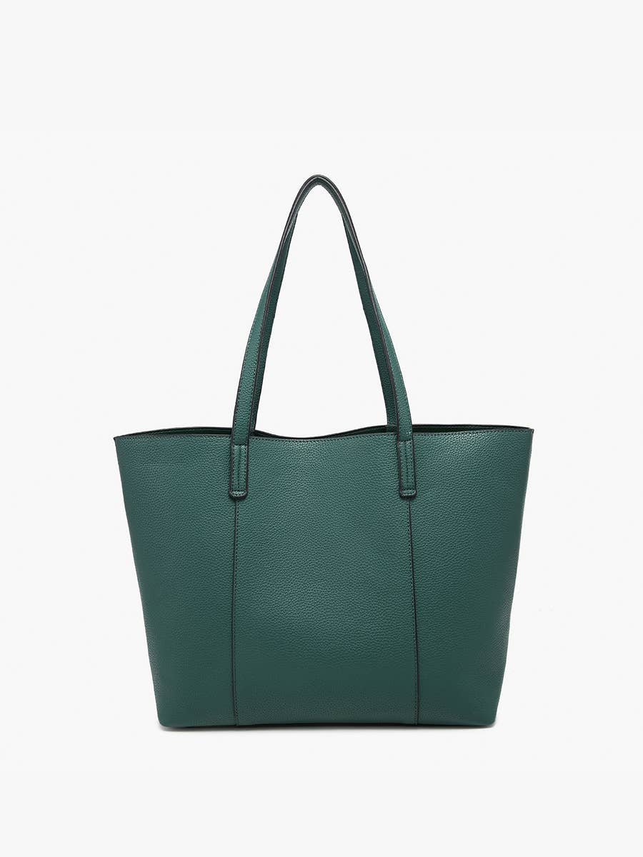 Millie Classic Paneled Tote: Dark Green
