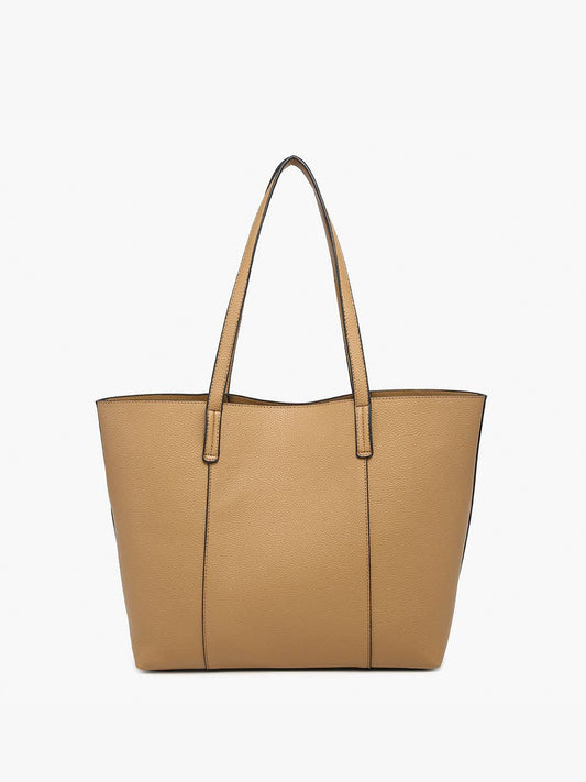 Millie Classic Paneled Tote: Tan