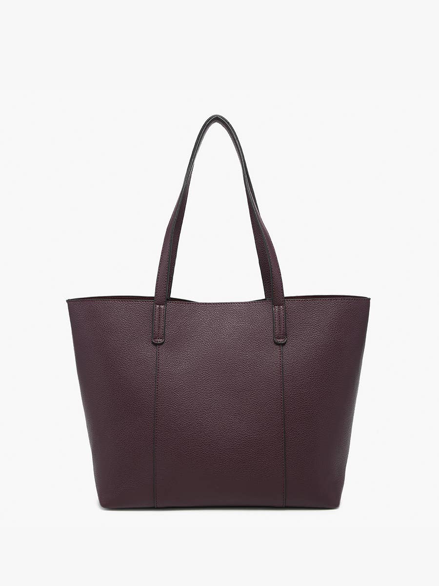 Millie Classic Paneled Tote: Dark Plum
