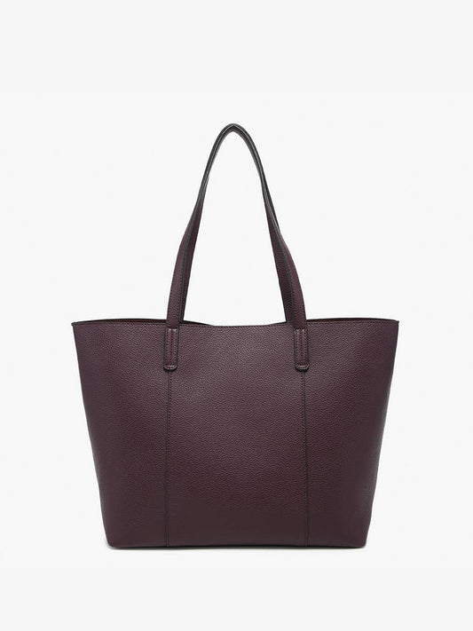 Millie Classic Paneled Tote: Dark Plum